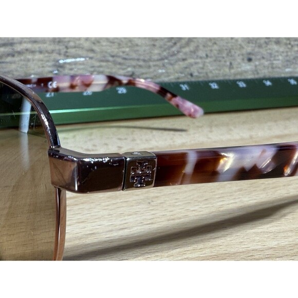 Tory Burch TY6070 32738Z 57 Rose Gold/Light Brown Gradient Mirror Sunglasses - Picture 1 of 14